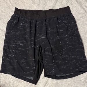 lululemon athletica Black Patterned Men's Athletic Shorts